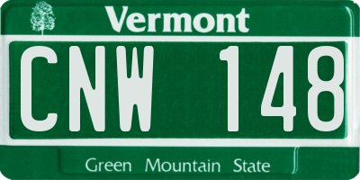 VT license plate CNW148