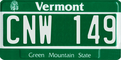 VT license plate CNW149