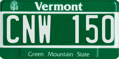VT license plate CNW150