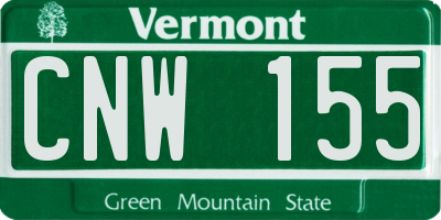 VT license plate CNW155
