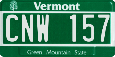 VT license plate CNW157