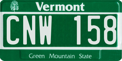VT license plate CNW158
