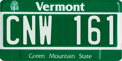 VT license plate CNW161