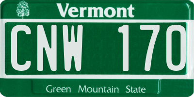 VT license plate CNW170
