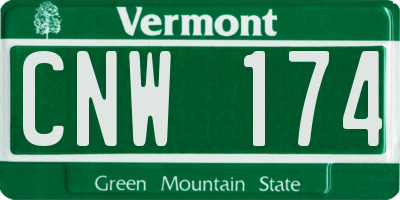 VT license plate CNW174