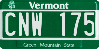 VT license plate CNW175
