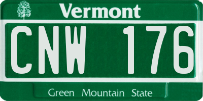 VT license plate CNW176