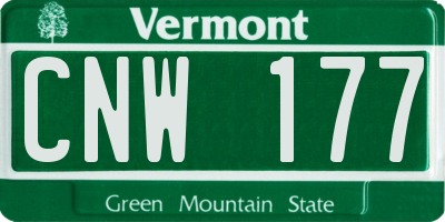 VT license plate CNW177