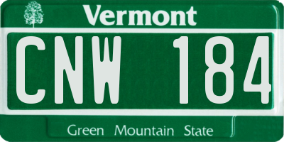 VT license plate CNW184