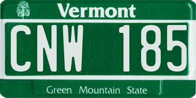 VT license plate CNW185