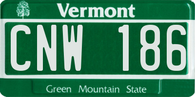 VT license plate CNW186