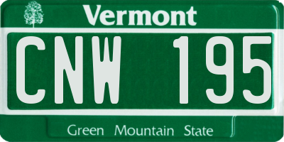 VT license plate CNW195