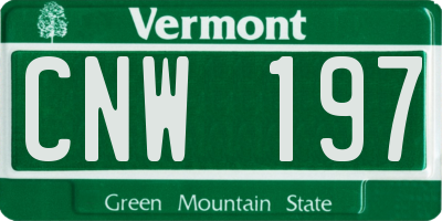 VT license plate CNW197