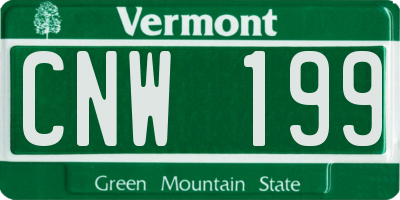 VT license plate CNW199