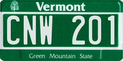 VT license plate CNW201