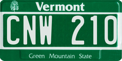 VT license plate CNW210
