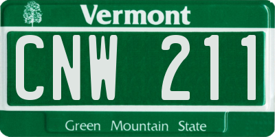 VT license plate CNW211