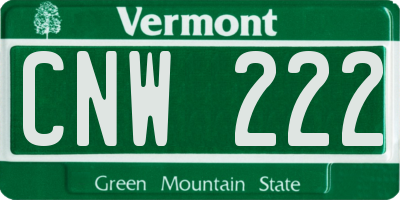 VT license plate CNW222