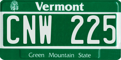 VT license plate CNW225