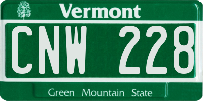 VT license plate CNW228