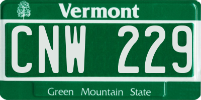 VT license plate CNW229