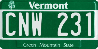 VT license plate CNW231