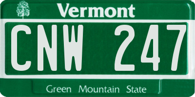 VT license plate CNW247