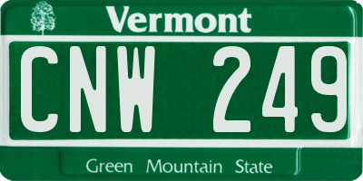 VT license plate CNW249