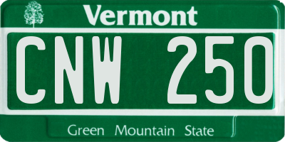 VT license plate CNW250