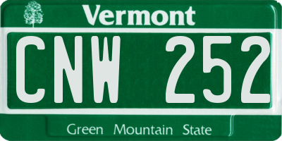 VT license plate CNW252
