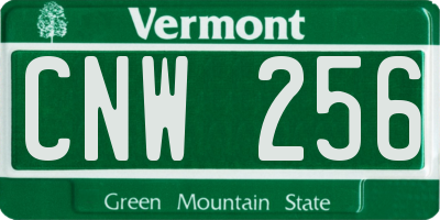 VT license plate CNW256
