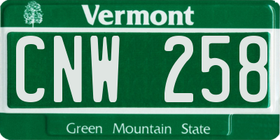 VT license plate CNW258