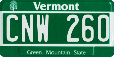 VT license plate CNW260