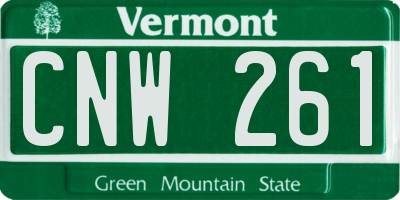 VT license plate CNW261