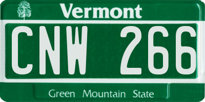 VT license plate CNW266