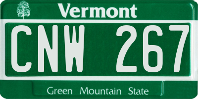 VT license plate CNW267