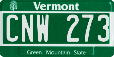 VT license plate CNW273