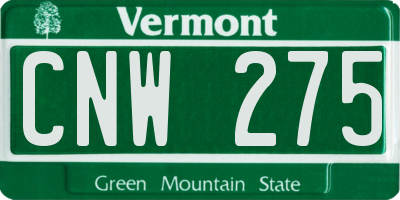 VT license plate CNW275