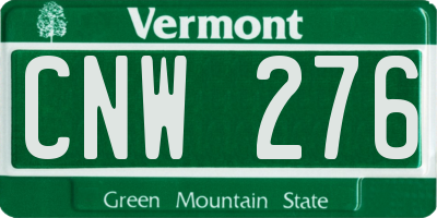 VT license plate CNW276