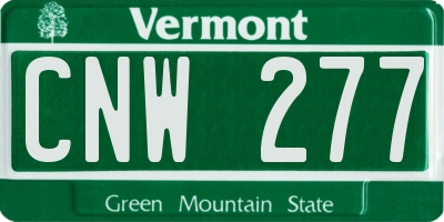 VT license plate CNW277
