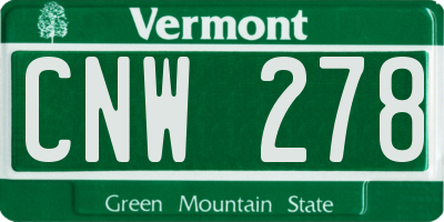 VT license plate CNW278