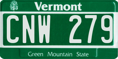 VT license plate CNW279