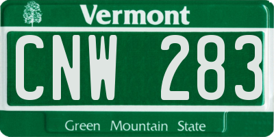 VT license plate CNW283