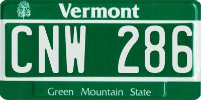 VT license plate CNW286