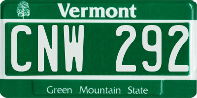 VT license plate CNW292