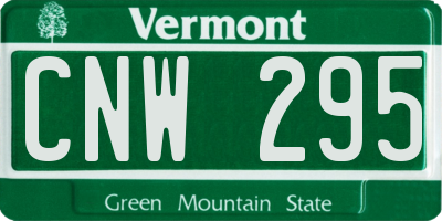 VT license plate CNW295