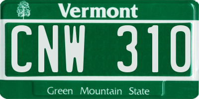 VT license plate CNW310