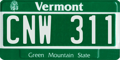 VT license plate CNW311