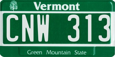 VT license plate CNW313