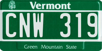 VT license plate CNW319